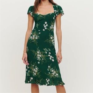 Reformation Rosi dress in green size 4